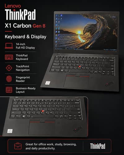 Lenovo ThinkPad X1 Carbon Gen 8 | 16 Gb | 256 GB | i5 10th Gen | 14 in