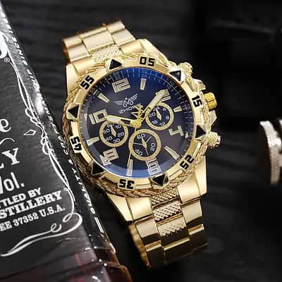 Luxury Gold Analog Men's Wrist Watch