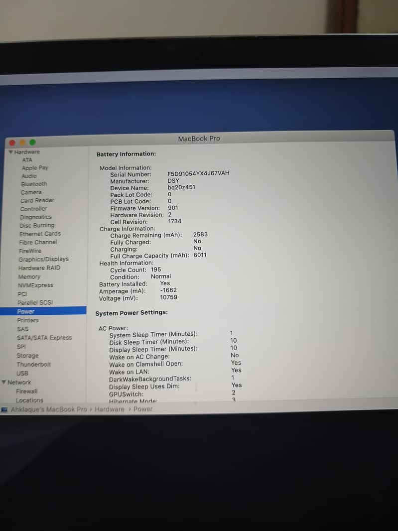 Macbook pro 2019 15.4 5