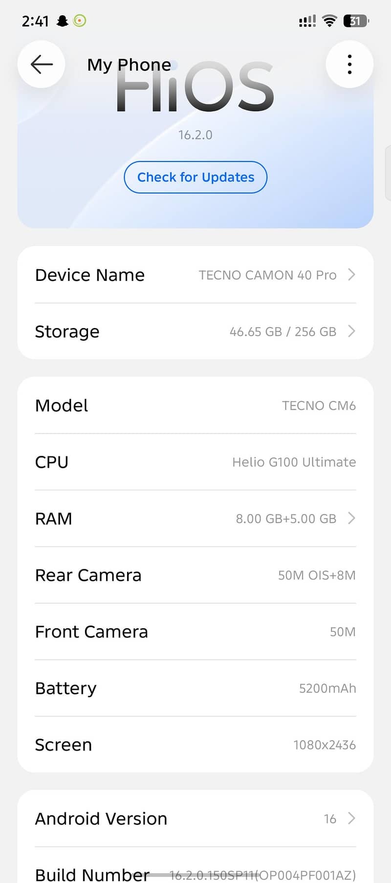 Tecno CAMON 40 Pro 8