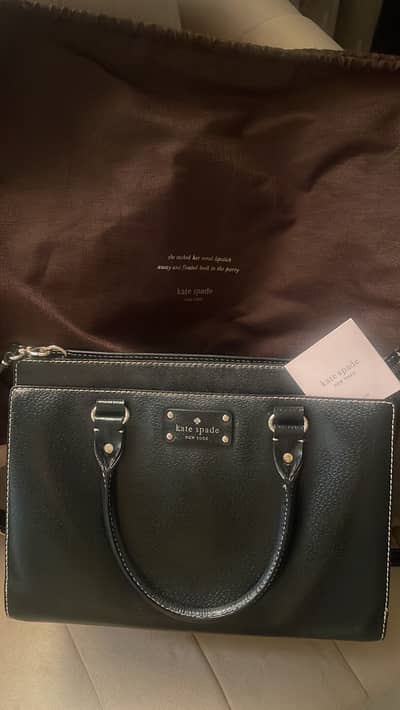 Designer Kate spade black leather bag