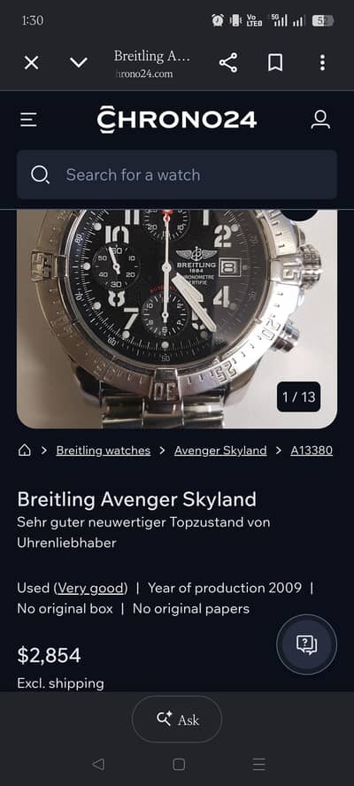 Breitling Avenger Skyland A13380 (Automatic, 45mm) – UK Import