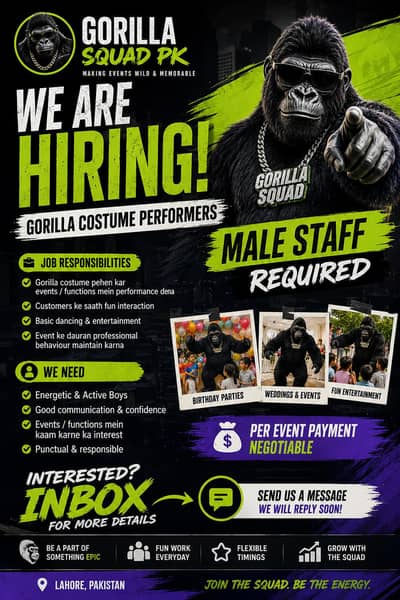 gorilla dance performer Job