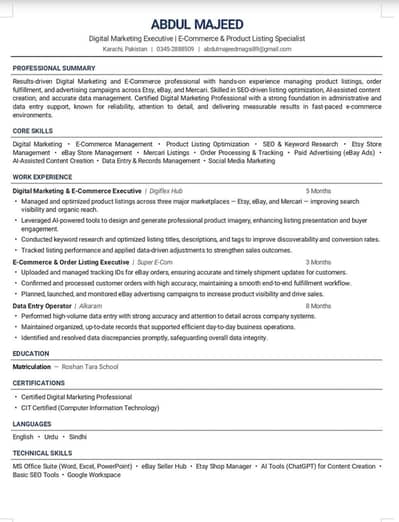 E-Commerce & Digital Marketing Job
