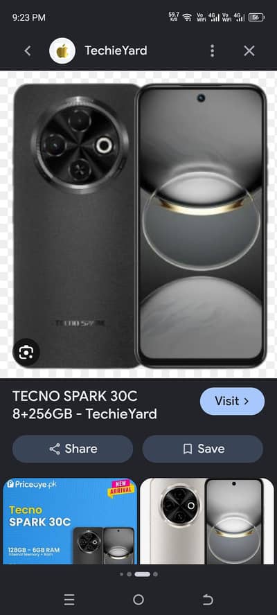 tacno spark 30c 6/128 candeshan 10)10 all oky phone camplet box