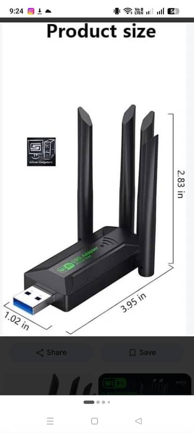 Dual band USB wifi adapter