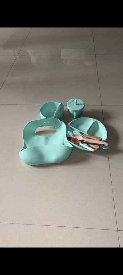 Silicon baby utensil - spoon - ⁠cup - ⁠plate