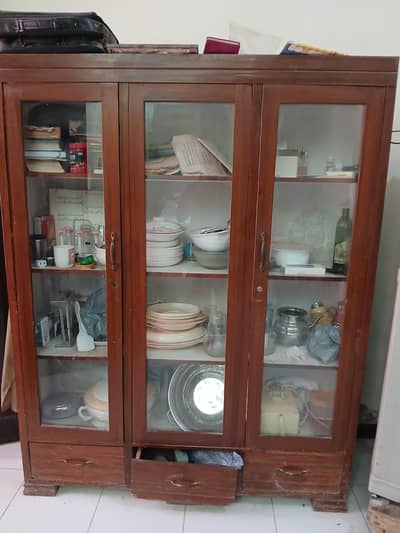 wooden wardrobe showcase urgent sale