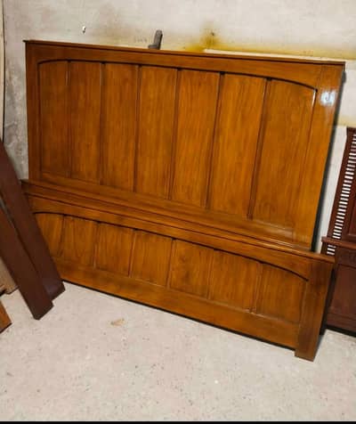 Pure wooden yellow pine wood king size bed