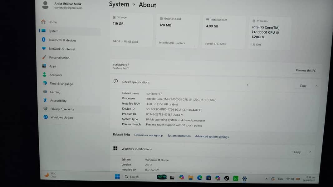 Microsoft Surface Pro7  (10th Gen) 6