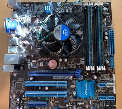 I5 3rd gen + Asus P8B75-m Motherboard + 16gb ddr3 RAM + Free cooler