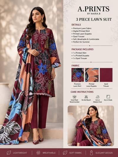 Maria B. Winter Collection ’26 | Premium Viscose 3 Piece Suit