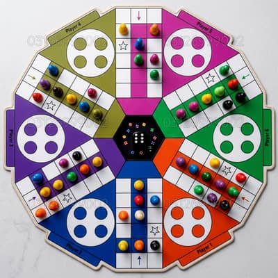 Ludo for 6 players24x24inches