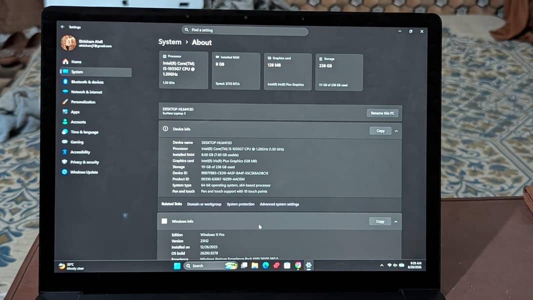 Microsoft surface laptop 3 1