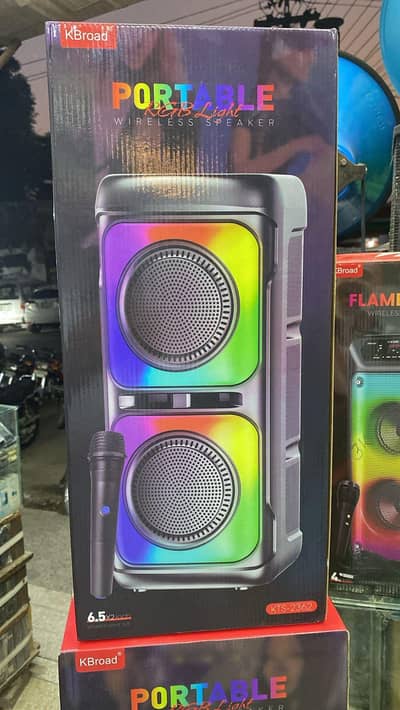 Double 6.5 inch Bluetooth speaker -Wireless Mic -RGB Light 03190252896