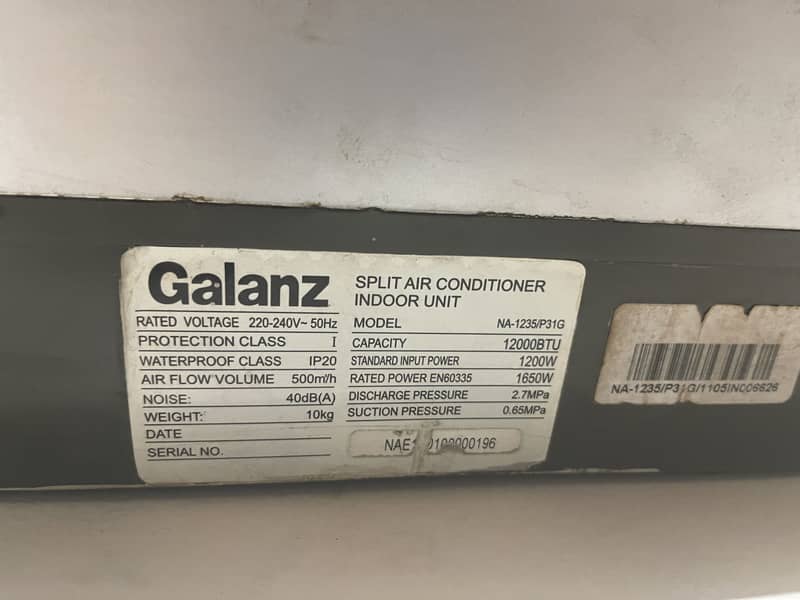 Galanz 1 ton split AC 0
