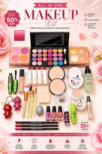 All in One Makeup Kit - 30+ Items | 50% OFF