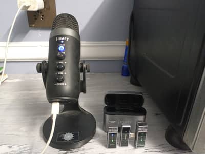 jmary wireless lavalier microphone and jmary weird USB-C microphone