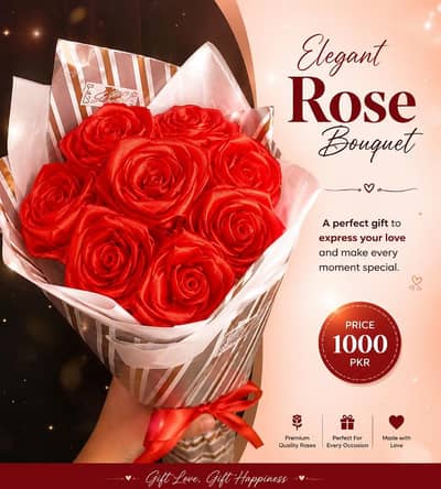 Artificial Red Flower Bouquet