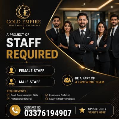 Male & female staff Requrd