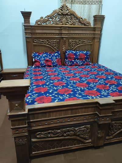 Full solid wood bed