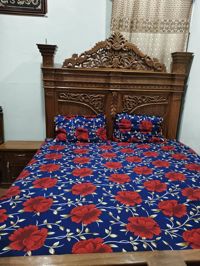 Full solid wood bed 1
