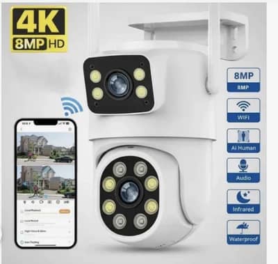 4MP Dual Lens WiFi SecurityCamera 360° PTZ & Auto Tracking. 03096891611