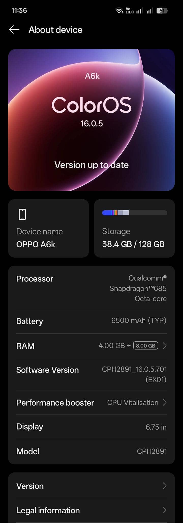 OPPO A6k brand new urgent sale 1 month used 1