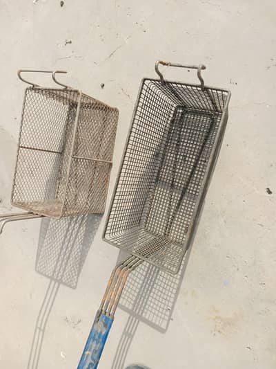 1 new and 2 used fryer basket stainless steel premium quality