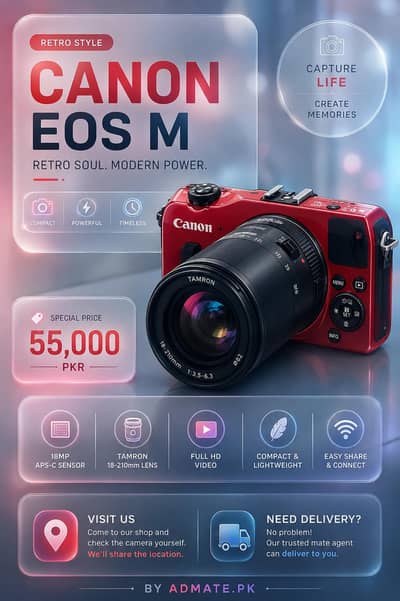 Canon EOS M Mirrorless Camera – Excellent Condition | PKR 55,000