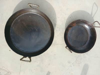 2 small iron karahyi small and big - slightly used