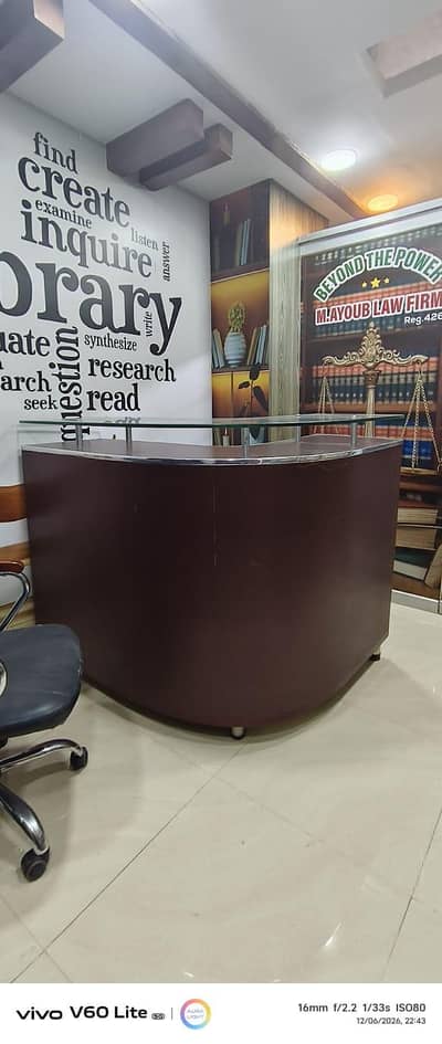 Reception Table with Glass Top