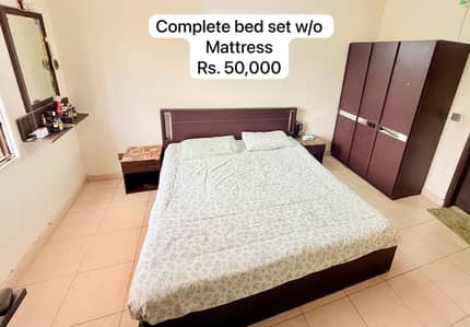 Complete Bed set with Wardrobe + Dressing with mirror