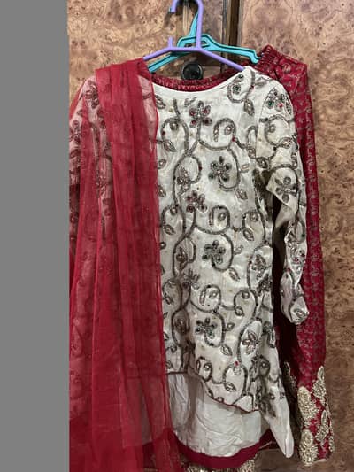 Designer Tail Shirt | Banarsi plazo | 3 Piece- Heavy handwork