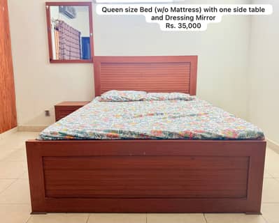 Bed-set with Mattress and one side table