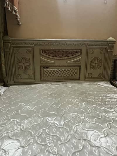 Bed set for sale - two side tables - dressing table - used mattress