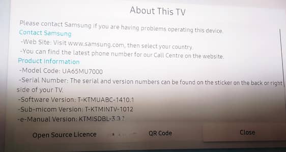 Imported Original Samsung 65" UHD 4K PANEL