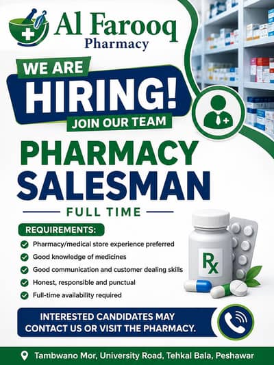 Pharmacy Sale man required
