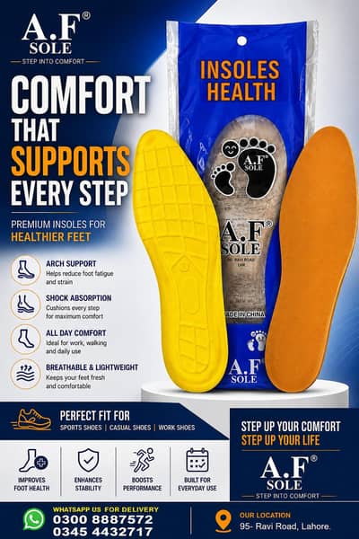 Pu Shoe Insoles All Size (Patawa)