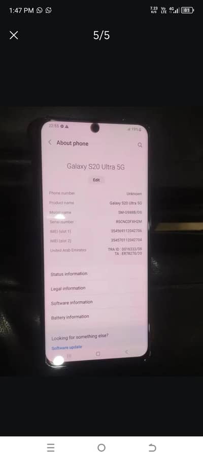 Samsung Mobile S20 Ultra
