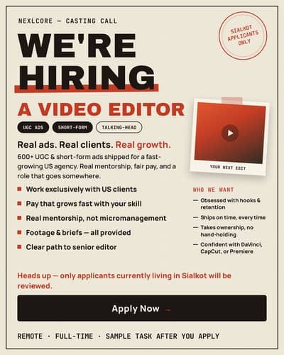 Video Editor Wanted — Edit for US Clients, Grow Fast, Remote Job