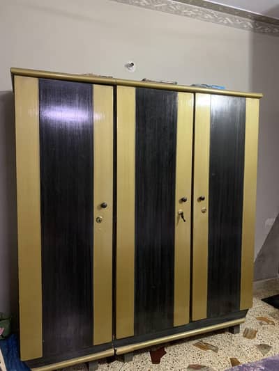 3 door cupboard dressing and iron stand