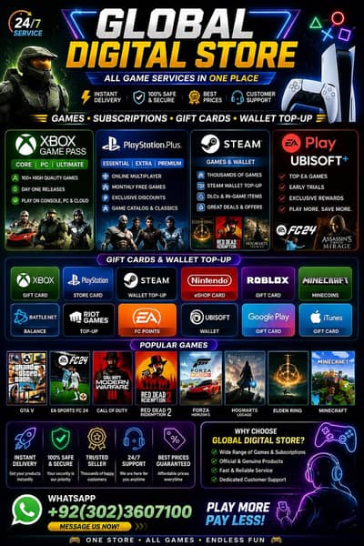 Xbox Game Pass | PS Plus | Steam Games | Gift Cards | Gaming Services