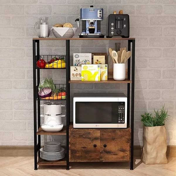 Multi-Purpose Kitchen Storage Rack & Microwave Oven Stand with Cabinet