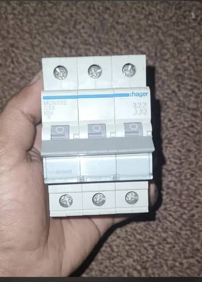 Original Hager 3-Phase MCB Breaker 32A (Made in France)- Brand New