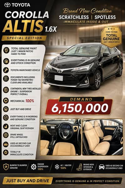 Toyota Corolla AltisX 1.6 Special edition ECT 2022