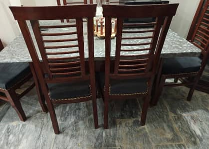 Wooden Dining Table 6 Chairs