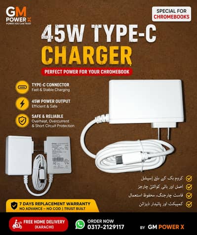 Chromebook Charger 45W