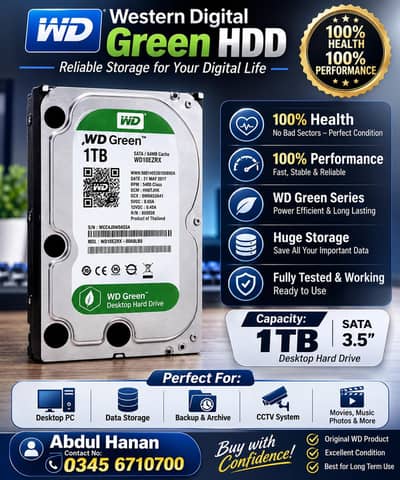 1 TB WESTERN DIGITAL INTERNAL HARD DRIVE