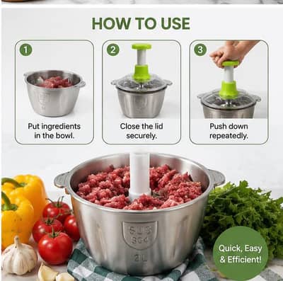 Manual Hand Press Vegetable & Meat Chopper